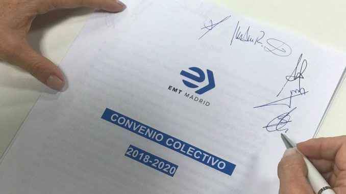 Firmado el Convenio Colectivo de la EMT para el período 2018-2020