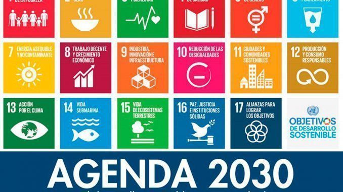 Cartel de la Agenda 2030 diseñada por la ONU.