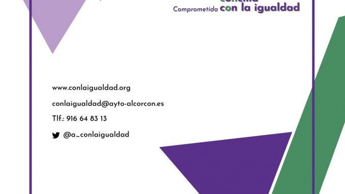 Cartel del programa Alcorcón Concilia Comprometida con la Igualdad.