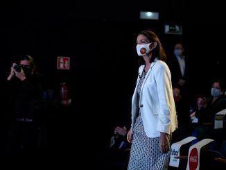 La ministra de Industria, Comercio y Turismo, Reyes Maroto, durante el acto de entrega de los XIV Premios Nacionales de Hostelería, hoy en Madrid