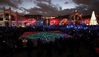 La plaza de Matadero Madridd en Navidad