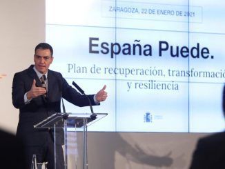 El presidente del Gobierno, Pedro Sánchez, presenta en Zaragoza el plan del Ejecutivo para la recuperación de la economía española.