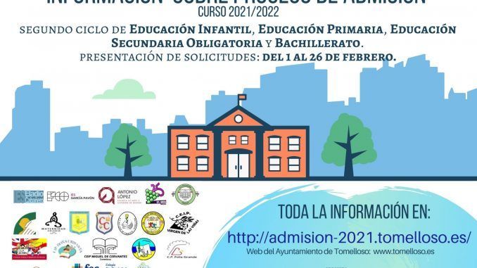 convocatoria de admisión de alumnado para el curso 2021/2022