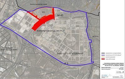 Plano Plan Especial para la mejora del acceso a la M-45 en El Cañaveral