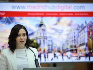 Isabel Díaz Ayuso en la presentación del informe Madrid, hub digital del sur de Europa