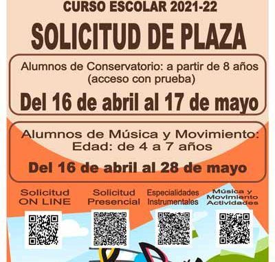 Abiertos los plazos de solicitud y reserva de plaza en el Conservatorio de Música