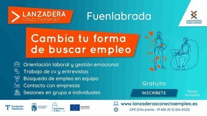 Un cartel informativo de Lanzadera Conecta Empleo