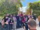 Pablo Iglesias acompaña a Jesús Santos en la votación del 4 de mayo a la Comunidad de Madrid en Alcorcón