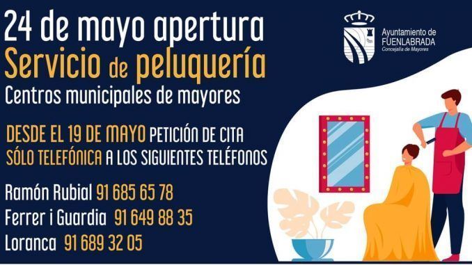 Un cartel explicativo sobre la apertura de las peluquerías en centros de mayores