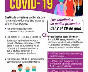 Getafe abre mañana el plazo para solicitar las ayudas de 1.500.000 euros para vecinos que hayan reducido sus ingresos por la Covid-19