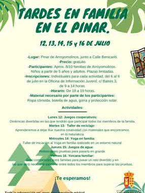 El Ayuntamiento de Arroyomolinos pone en marcha el programa Tardes en Familia, en el Pinar