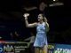 La española Carolina Marín durante su encuentro ante la ucraniana Mariya Ulitina de octavos de final del Europeo de Bádminton de Madrid, este miércoles. EFE/Rodrigo Jiménez