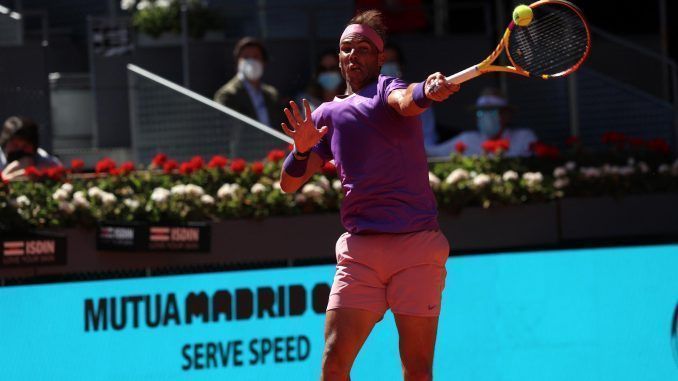 El tenista Rafa Nadal en el Mutua Madrid Open disputado este viernes en la Caja Mágica. en foto de archivo de Rodrigo Jiménez. EFE
