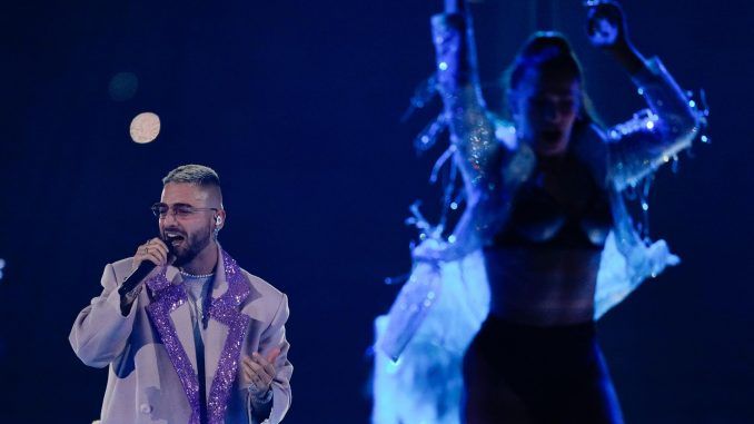 Imagen de archivo del cantante colombiano Maluma en un concierto en Barcelona en el mes de marzo. EFE/Enric Fontcuberta
