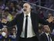 El entrenador del Real Madrid, Pablo Laso, durante el primer partido de cuartos de final de la EuroLiga que Real Madrid y Maccabi Tel Aviv disputaron en el WiZink Center, en Madrid. EFE/Kiko Huesca