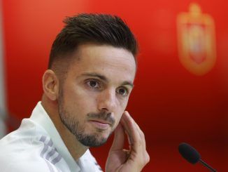 El delantero de la selección española Pablo Sarabia durante la rueda de prensa ofrecida en la Ciudad del Fútbol de Las Rozas este martes. EFE/ Juan Carlos Hidalgo