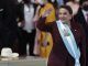 Fotografía de archivo fechada el 27 de enero de 2022 de la presidenta de Honduras, Xiomara Castro, durante el acto de posesión en su mandato, en el Estadio Nacional Tiburcio Varias Andino, en Tegucigalpa (Honduras). EFE/ Bienvenido Velasco