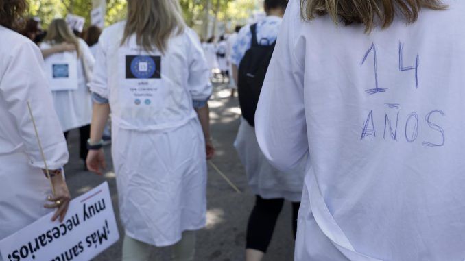 Imagen de archivo de una manifestación de médicos en Madrid. EFE/Chema Moya
