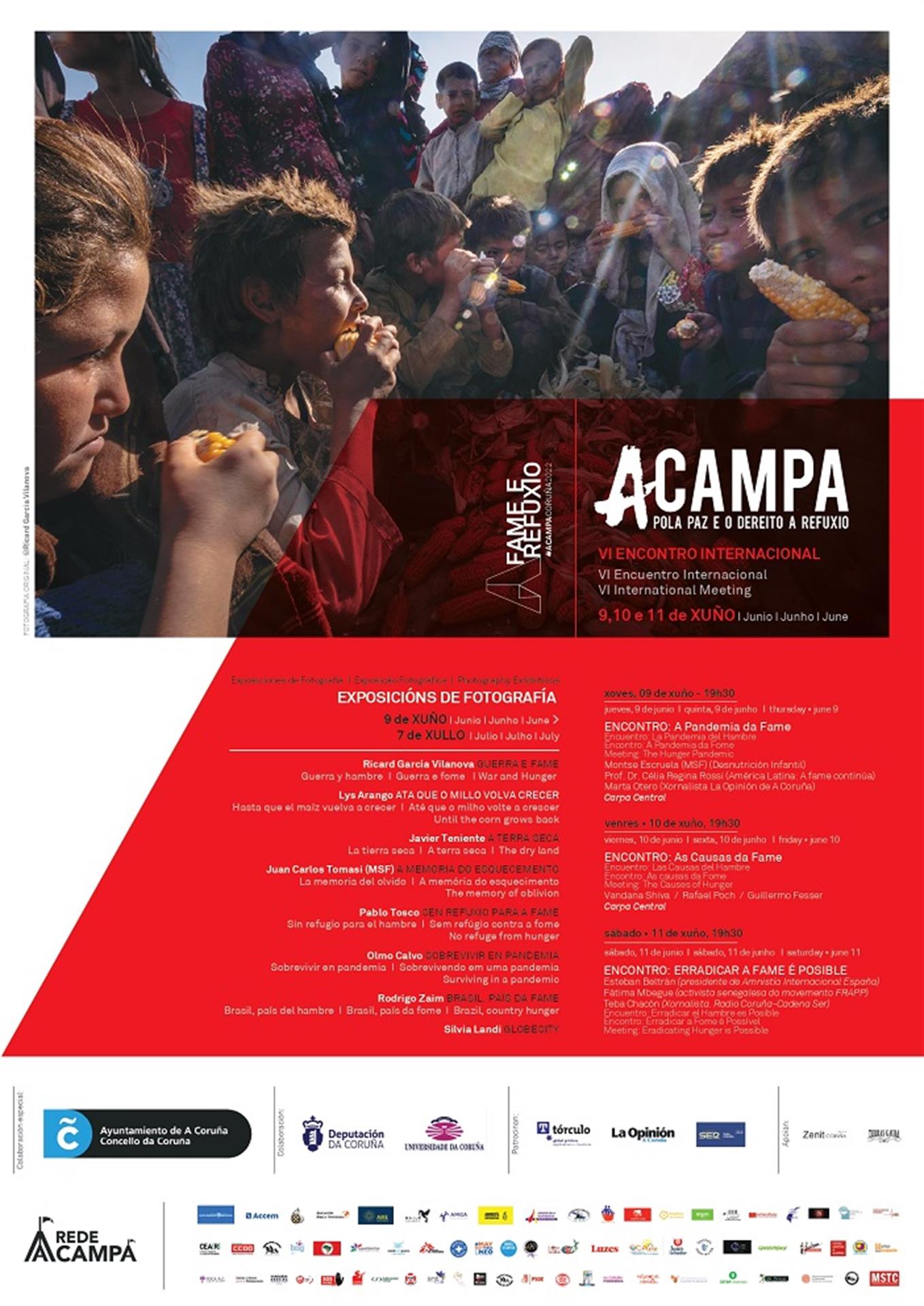 Cartel de las jornadas organizadas por "Acampa pola paz". EFE
