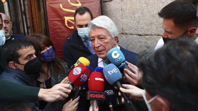 El presidente del Atlético de Madrid, Enrique Cerezo en una imagen de archivo. EFE/ Miguel Osés
