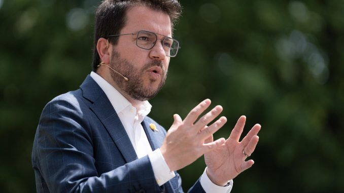 Imagen de archivo del presidente de la Generalitat, Pere Aragonès. EFE/David Borrat.
