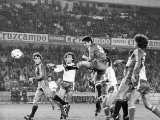 Imagen del España-Malta disputado en 1983 en el estadio Benito Villamarín. EFE/Archivo