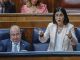 La ministra de Sanidad, Carolina Darías, durante su intervención en la sesión de control al Gobierno este miércoles en el Congreso. EFE/ Javier Lizon