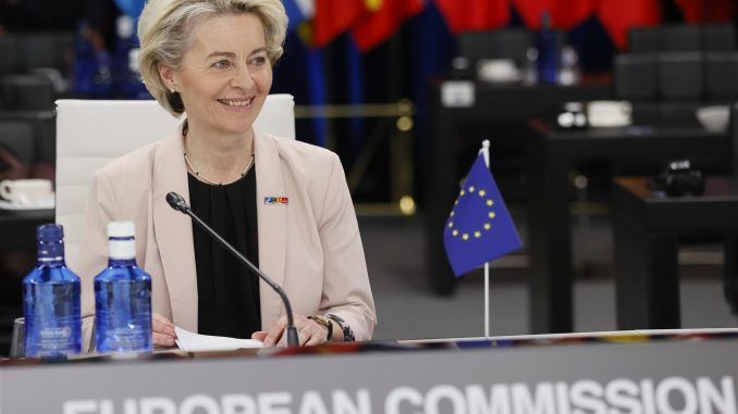 La presidenta de la Comisión Europea, Ursula von der Leyen, esta semana en Madrid. EFE/Lavandeira Jr
