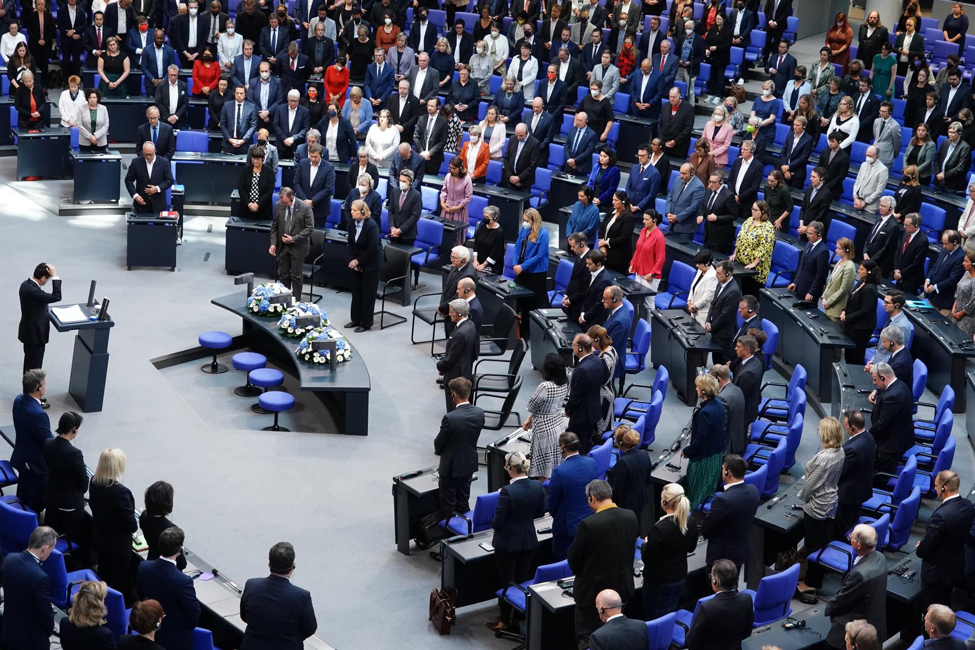 El presidente israelí, Isaac Herzog, ante el pleno del Bundestag. EFE/EPA/CLEMENS BILAN
