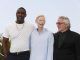 Los protagonistas de "Tres mil años esperándote" Idris Elba( izda) y Tilda Swinton (c) junto al director de la película George Miller (dcha) en una imagen de archivo. EFE/EPA/SEBASTIEN NOGIER