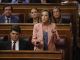 La portavoz del PP, Cuca Gamarra, durante su intervención en la sesión de control al Gobierno celebrada este miércoles en el Congreso. EFE/Juan Carlos Hidalgo