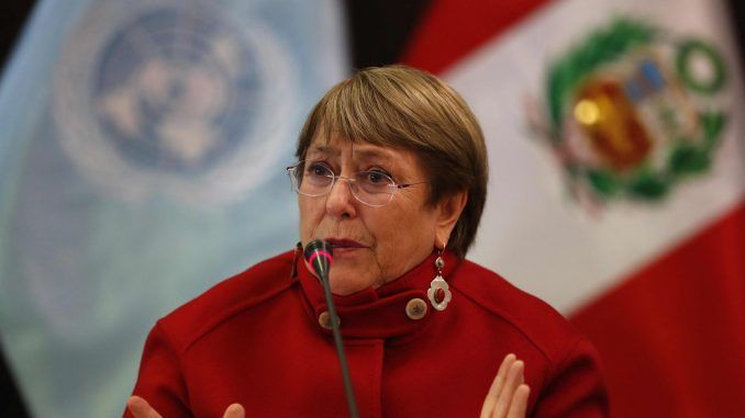 Imagen de Archivo de la alta comisionada de las Naciones Unidas para los Derechos Humanos, Michelle Bachelet, bajo cuya gestión se publicó el informe que China critica.
 EFE/Paolo Aguilar
