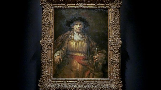 Una de las obras de, entre otros, Rembrandt y Johannes Vermeer que han viajado desde Nueva York hasta el Mauritshuis de La Haya. EFE/ Imane Rachidi
