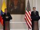 El presidente de Colombia Gustavo Petro (izq.) participa en una rueda de prensa junto al secretario de Estado de Estados Unidos, Antony Blinken (der.), hoy en la Casa de Nariño en Bogotá (Colombia).  EFE/ Mauricio Dueñas Castañeda