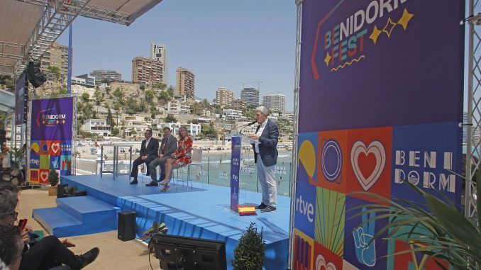 Fotografía de archivo del acto de presentación de la edición 2023 del Benidorm Fest. EFE/Pep Morell
