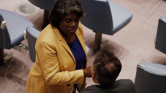 La embajadora estadounidense ante Naciones Unidas, Linda Thomas-Greenfield, en una imagen de archivo.  EFE/EPA/PETER FOLEY
