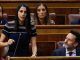 La líder de Ciudadanos, Inés Arrimadas (i) durante el pleno celebrado este miércoles en el Congreso de los Diputados. EFE/J.J.Guillén