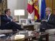 El presidente de Castilla la Mancha, Emiliano Garcia Page (i), se reúne con el presidente del Consejo de Seguridad Nuclear, Juan Carlos Lentijo (d), este martes en Toledo. EFE/Ángeles Visdómine