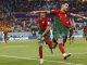 Cristiano Ronaldo celebra el 1-0 de penalti durante el partido del grupo H del Mundial de Qatar 2022 entre Portugal y Ghana en el Estadio 947 de Doha. EFE/EPA/Rolex dela Pena