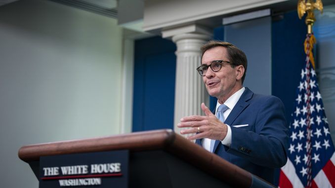 Fotografía de archivo de John Kirby, uno de los portavoces de la Casa Blanca. EFE/Al Drago/Pool
