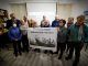 Represaliados del franquismo participan en la Fundación Alexandre Bóveda en la presentación de la campaña "Camarada Fraga. Memoria de un franquista", impulsada por la Comisión por la Recuperación de la Memoria Histórica de A Coruña coincidiendo con el centenario del nacimiento de Manuel Fraga, que fuera presidente de la Xunta de Galicia y ministro de Información y Turismo durante la dictadura de Franco. EFE/Cabalar