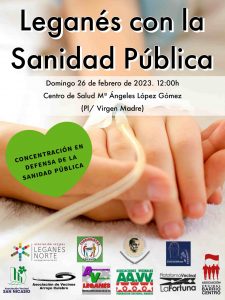 Cartel manifestación Sanidad Pública