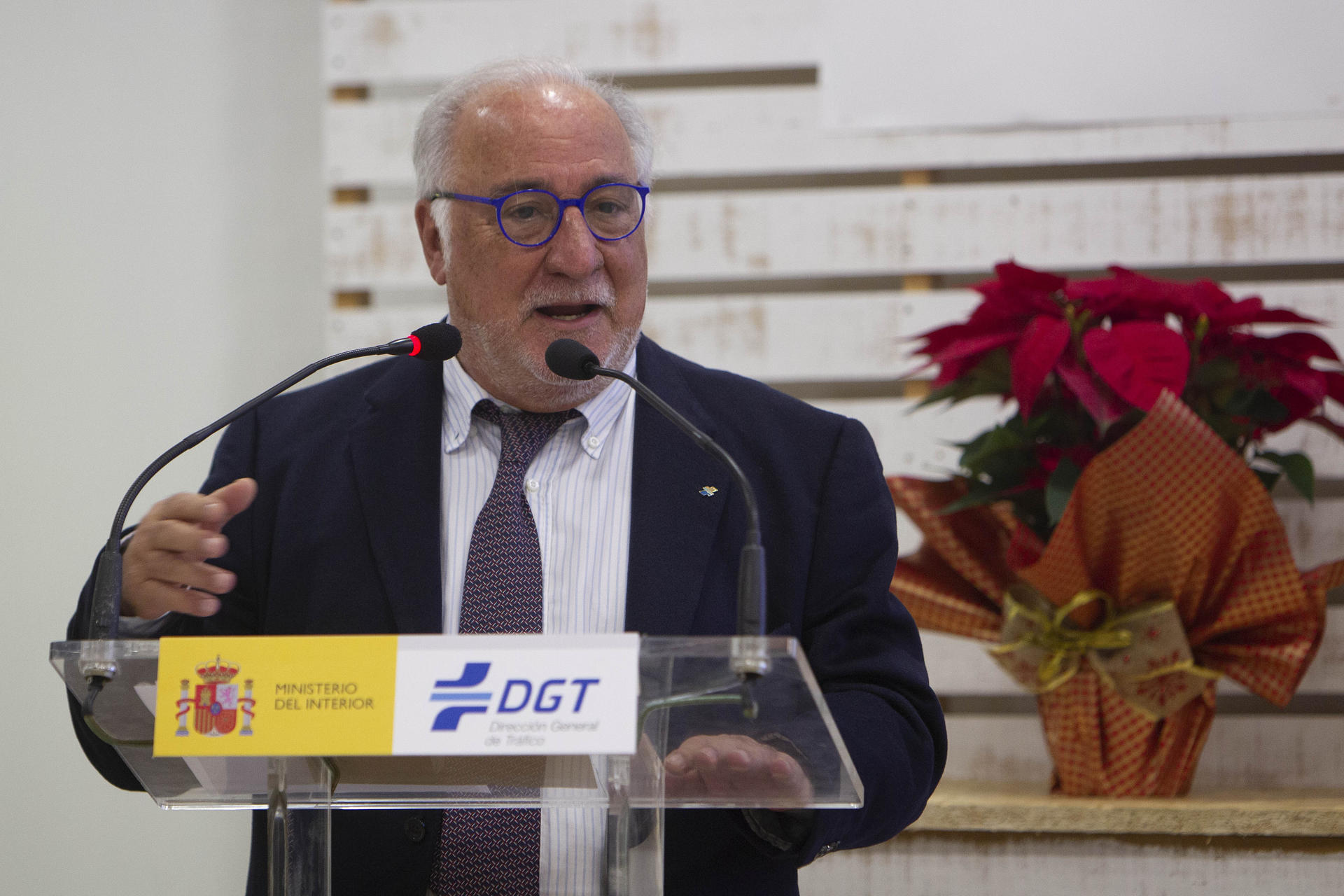 El director general de Tráfico, Pere Navarro, durante la 57 Convención de Directivos de la DGT, en Pontevedra. EFE/Salvador Sas
