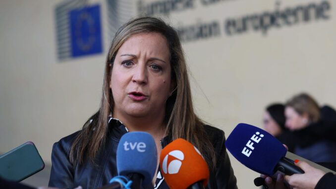 La presidenta del grupo socialdemócrata en el Parlamento Europeo, Iratxe García. EFE/EPA/OLIVIER HOSLET
