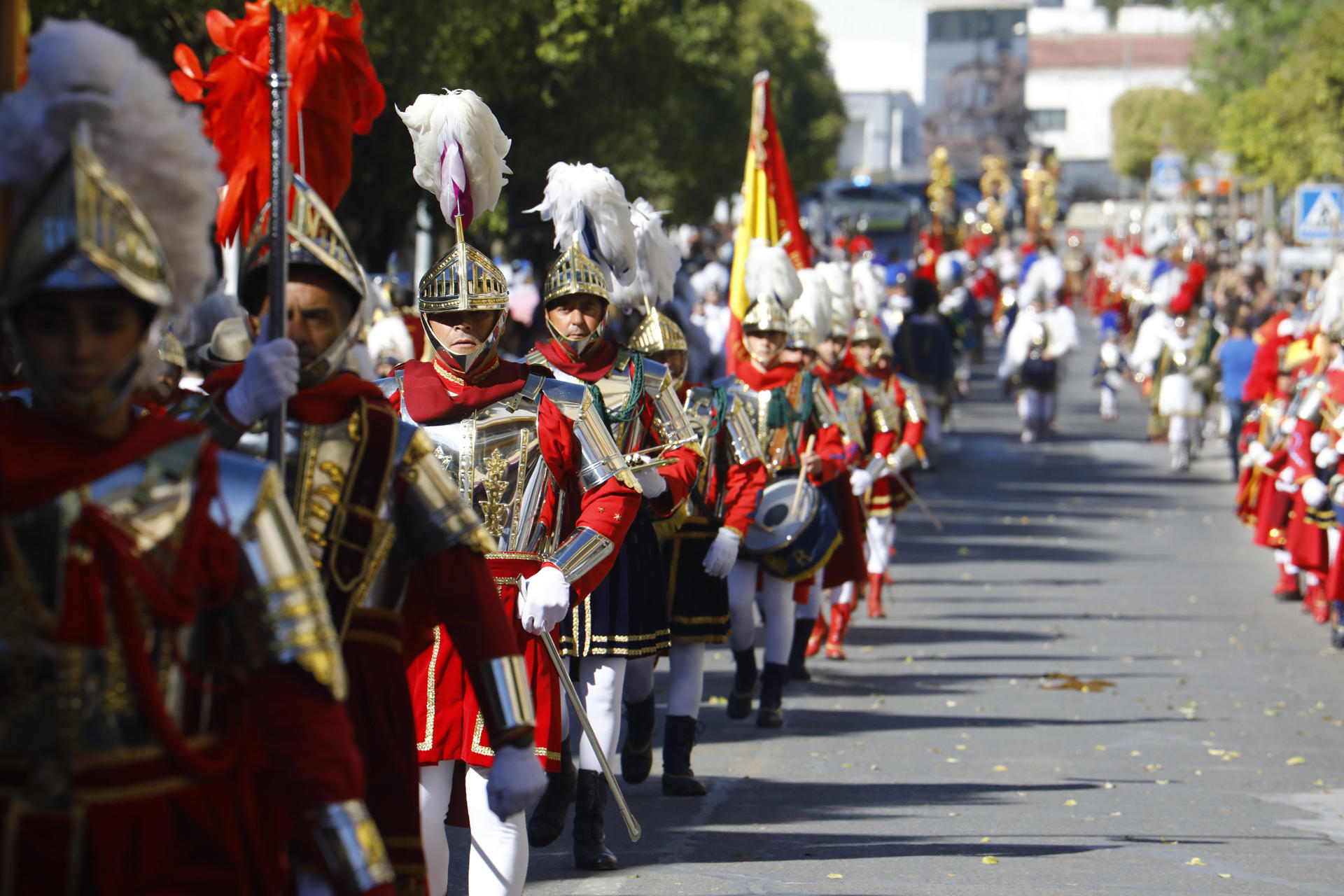 Cerca de 1.500 "romanos" se dan cita en Montilla (Córdoba) este domingo en la mayor concentración de centurias romanas de España y que rinde homenaje a la batalla que tuvo lugar en Munda, como así se llamaba esta localidad cordobesa en la época imperial, entre las legiones de Julio César y Pompeyo en el año 45 a.C. EFE/ Salas
