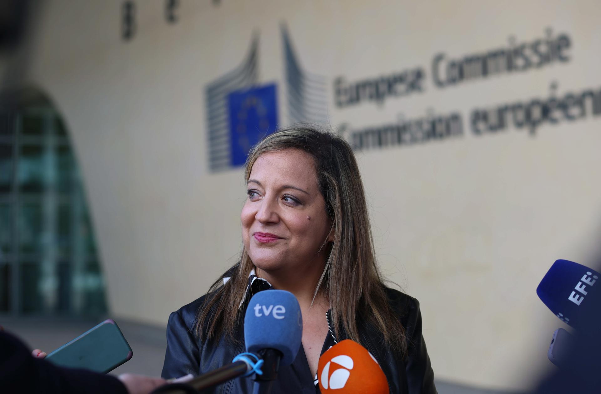 La presidenta del grupo socialdemócrata en el Parlamento Europeo, Iratxe García. EFE/EPA/OLIVIER HOSLET
