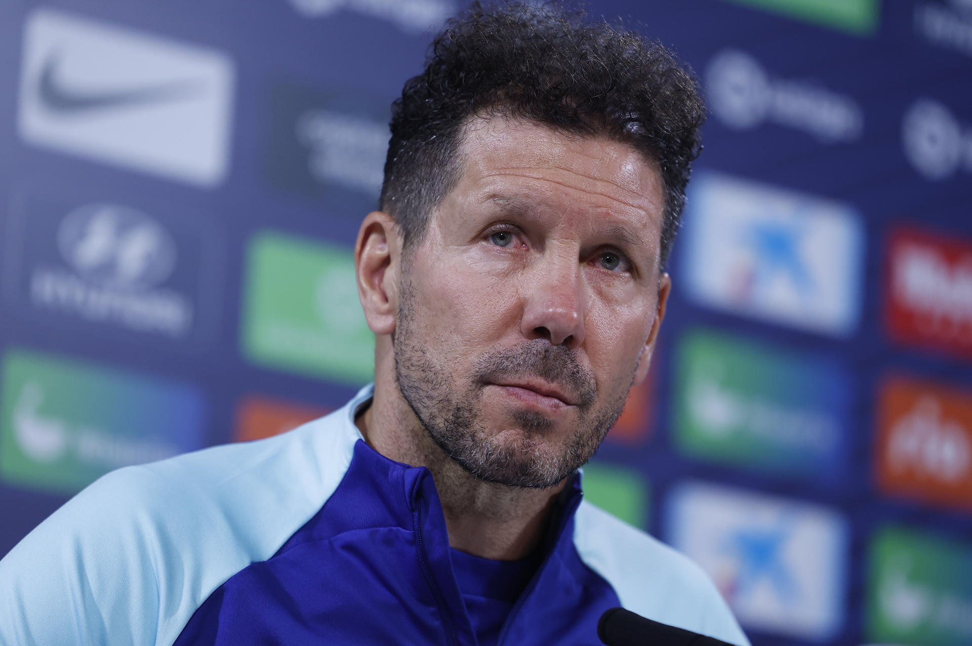 Simeone, durante la rueda de prensa de este sábado.- EFE/Daniel Gonzalez
