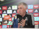 El entrenador del Real Madrid, el italiano Carlo Ancelotti, ofrece una rueda de prensa después del entrenamiento de su equipo en la ciudad deportiva de Valdebebas en Madrid. El Real Madrid se enfrenta al Almería en un partido de LaLiga Santander. EFE/ J.P. Gandúl