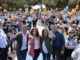 La presidenta de la Comunidad Madrid, Isabel Díaz Ayuso, participa en un mitin del PPCV junto al candidato a la Presidencia de la Generalitat, Carlos Mazón (i), y la candidata a la Alcaldía de València, María José Catalá (2d), el pasado 26 de marzo. EFE/Ana Escobar/Archivo