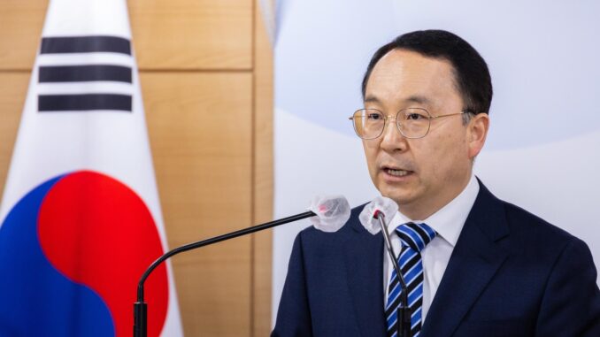 Koo Byoung-sam, portavoz del ministerio de Unificación surcoreano. EFE/EPA/YONHAP SOUTH KOREA OUT
